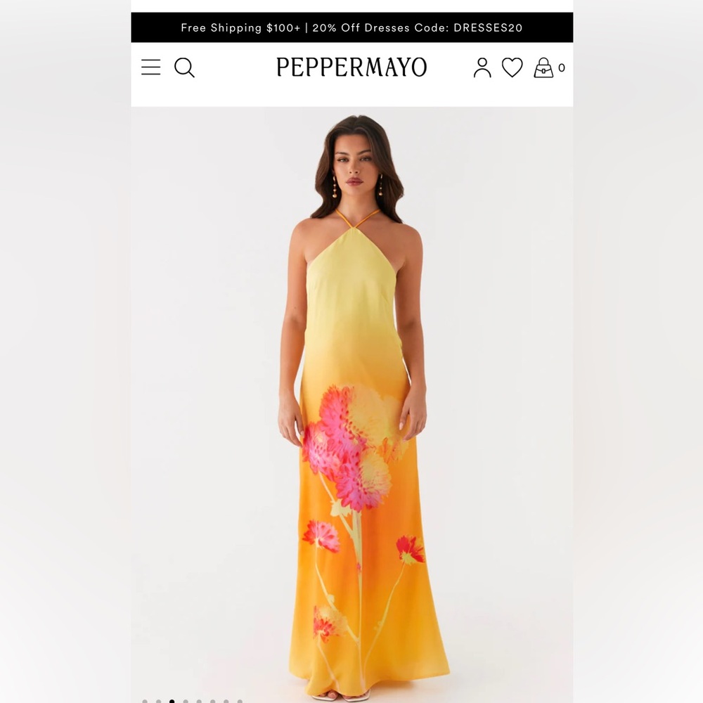 Peppermayo Exclusive - Chloe Maxi Dress - Orange Floral